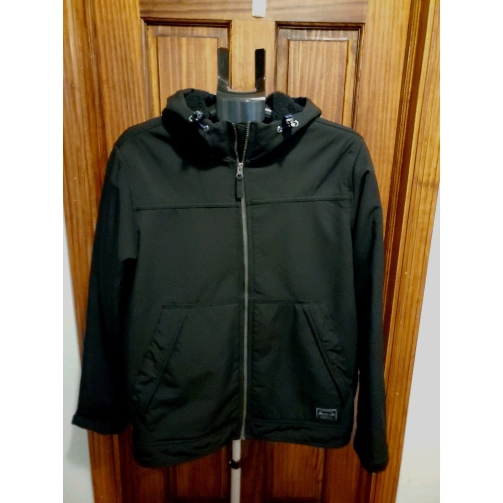 Hawke & Co Mens Performance Softshell Jacket Medium Black Fleece Lined With Hood